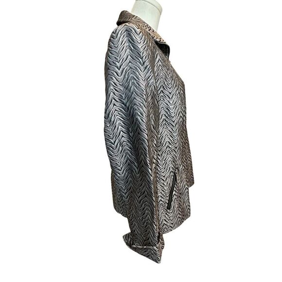 VINTAGE Metallic Zebra Animal Print Full Zip Mob Wife Blazer Jacket Size 10 - Picture 6 of 16